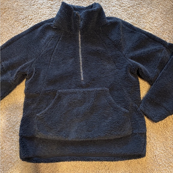Lululemon Scuba Black Fleece Quarter Zip Hoodie Size M/L - Picture 1 of 6